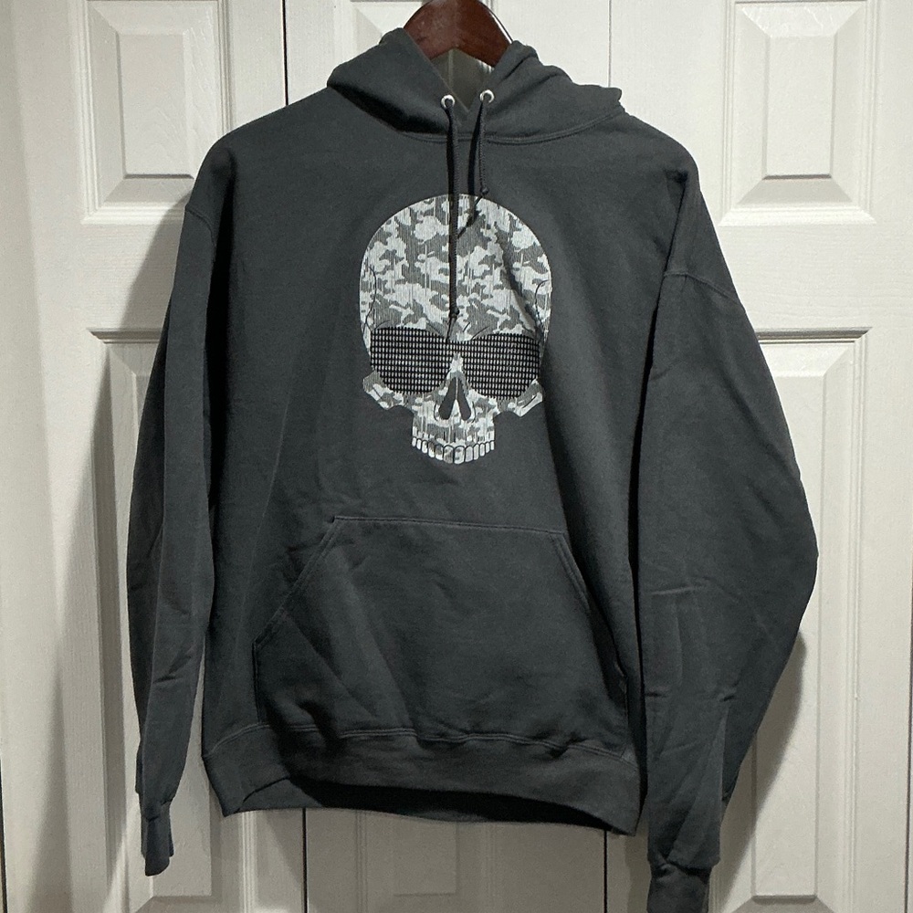 Karl Lagerfeld Charcoal Skull Graphic Hoodie
